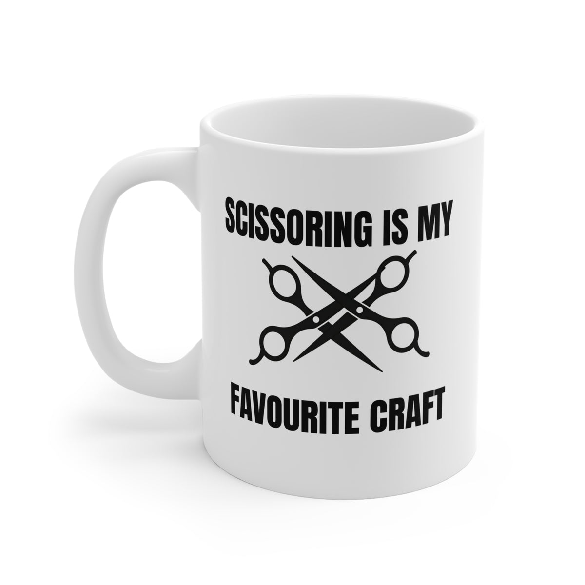 "Scissoring Is My Favourite Craft" Mug by Jen Jenivive