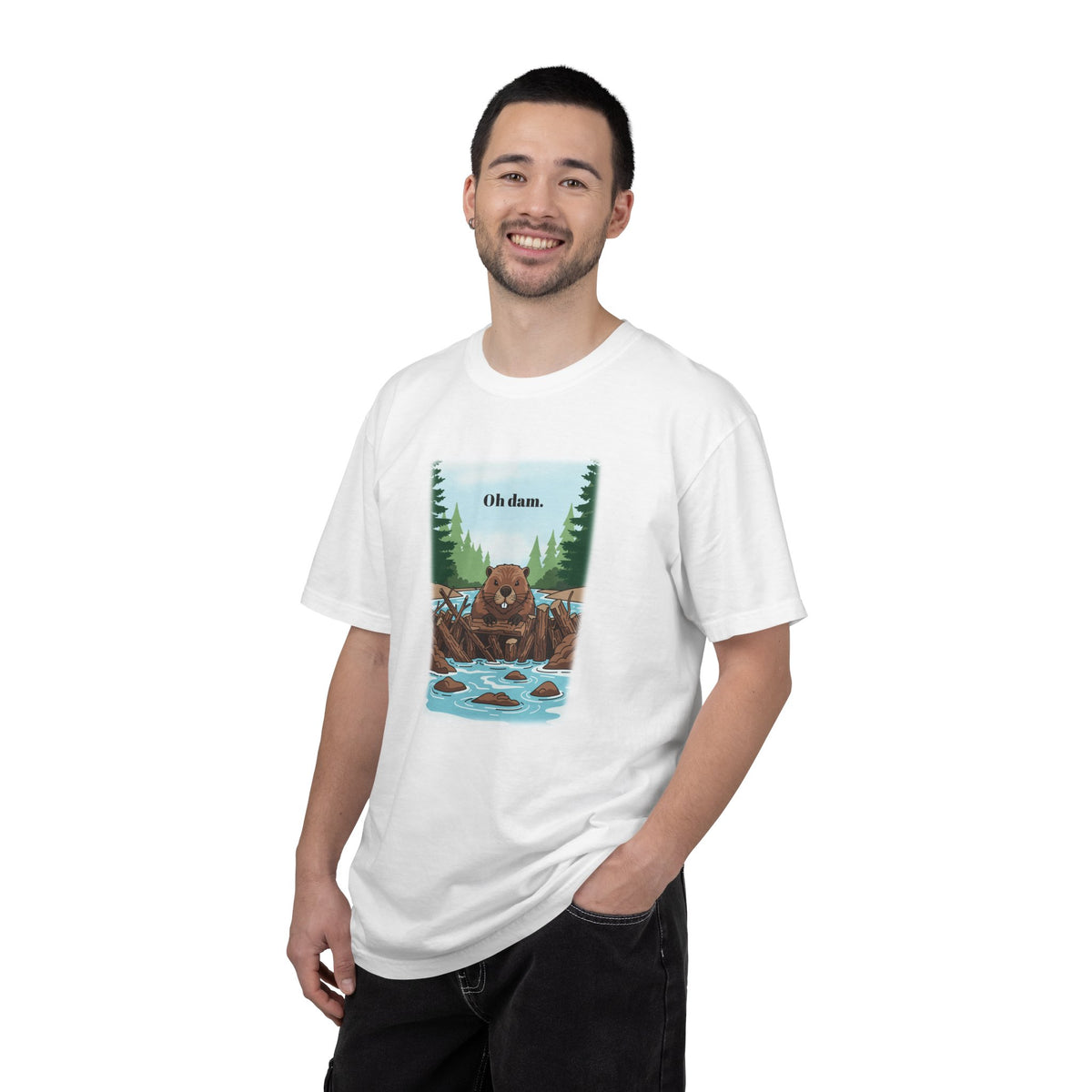 "Oh Dam" T-Shirt by Jen Jenivive, view 3