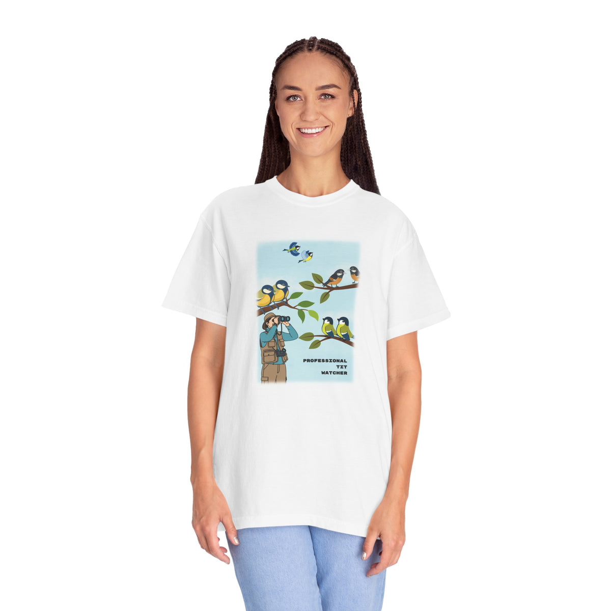"Professional Tit Watcher" T-Shirt by Jen Jenivive, view 3