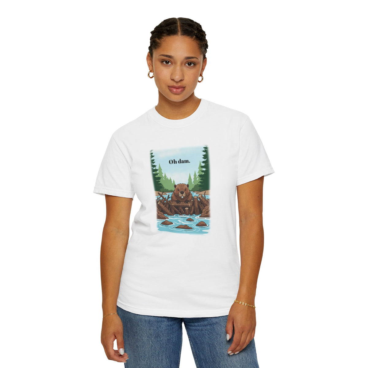 "Oh Dam" T-Shirt by Jen Jenivive, view 2