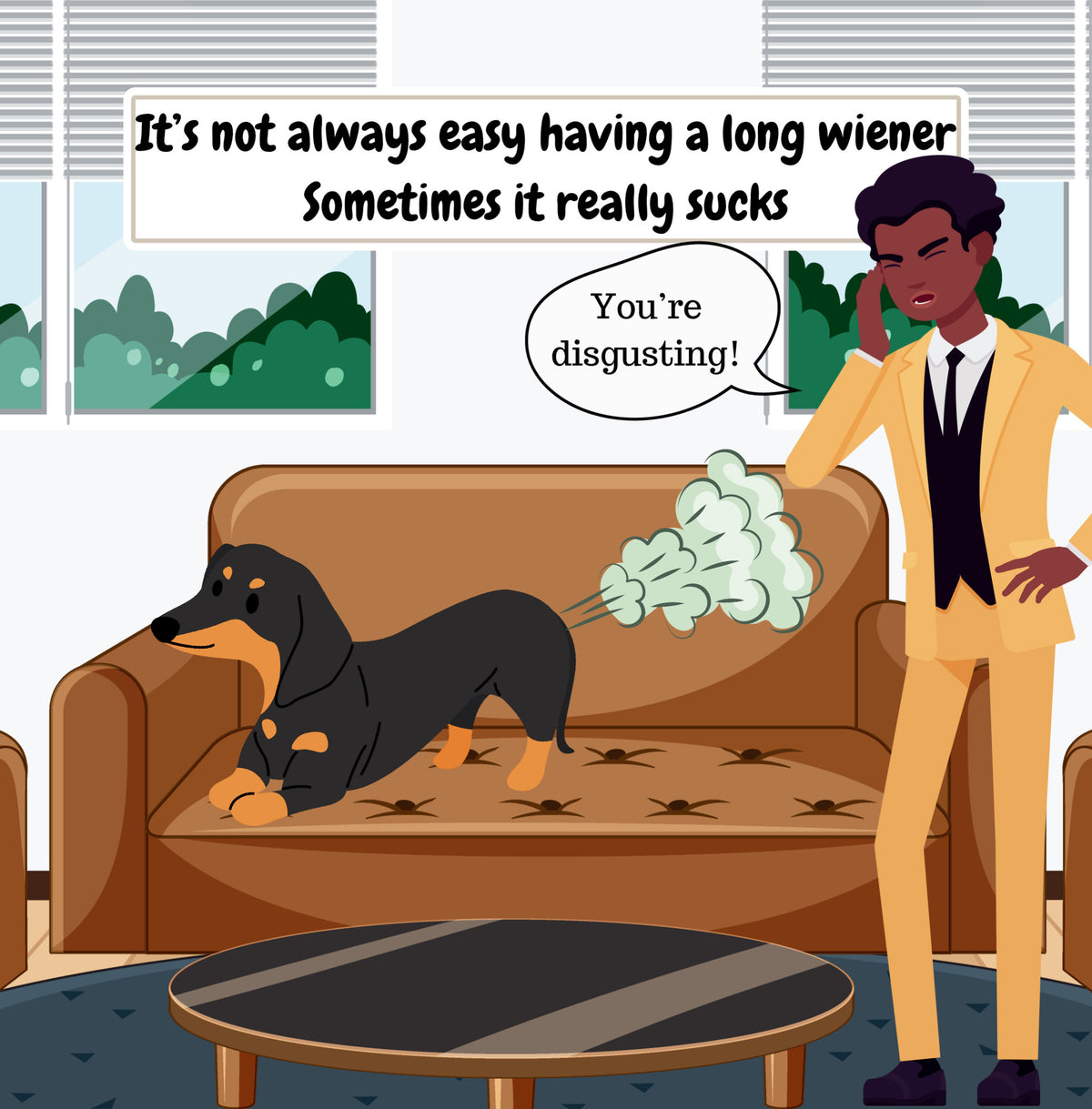 Interior page from I Trip Over My Wiener by Jen Jenivive
