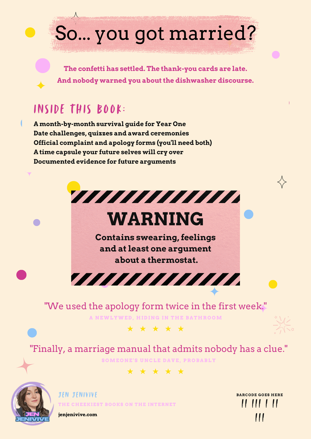 The Newlywed Survival Guide by Jen Jenivive, back cover