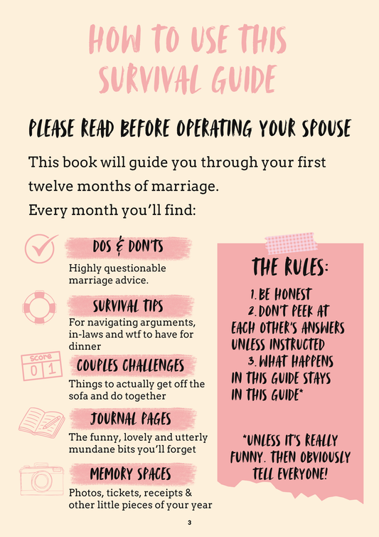 Interior page from The Newlywed Survival Guide by Jen Jenivive