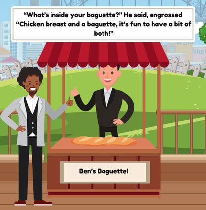 Interior page from Ben's Baguette by Jen Jenivive