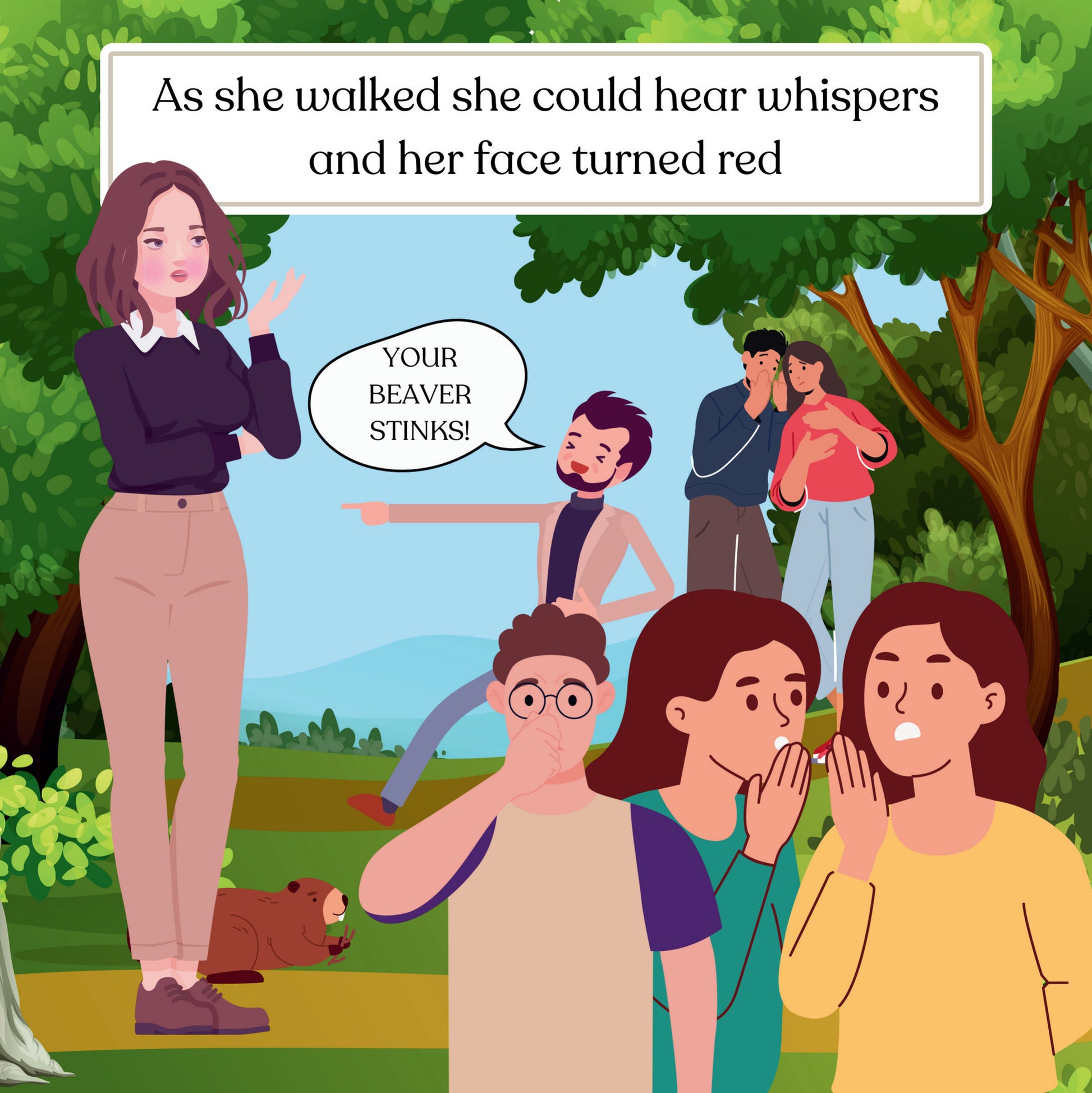 Interior page from Beth's Smelly Beaver by Jen Jenivive