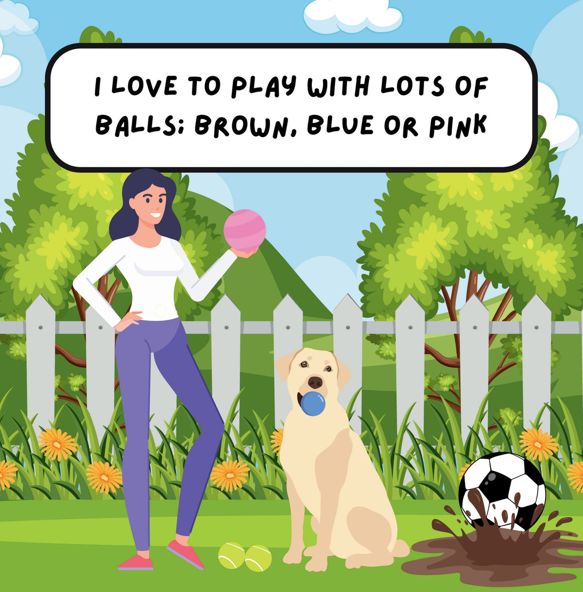 Interior page from I Love Balls by Jen Jenivive