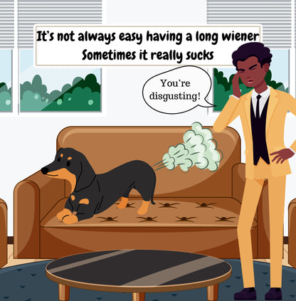 Interior page from I Trip Over My Wiener by Jen Jenivive
