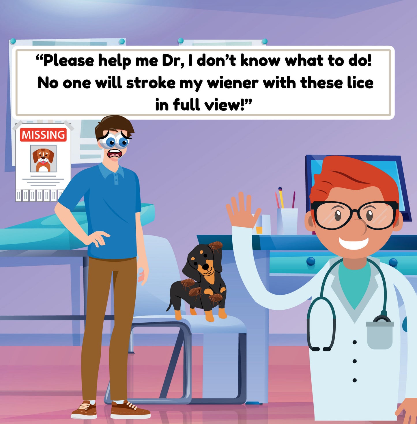 Interior page from Jake's Wiener Has Lice by Jen Jenivive