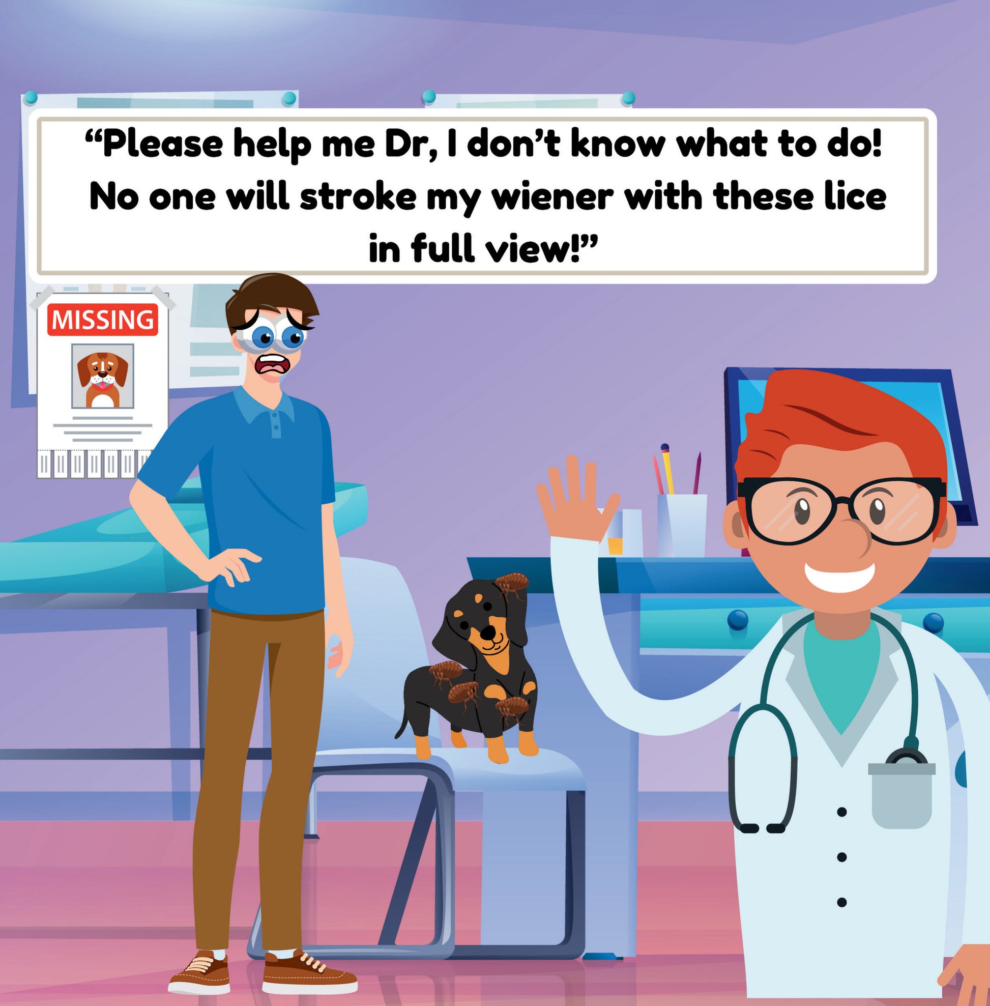 Interior page from Jake's Wiener Has Lice by Jen Jenivive