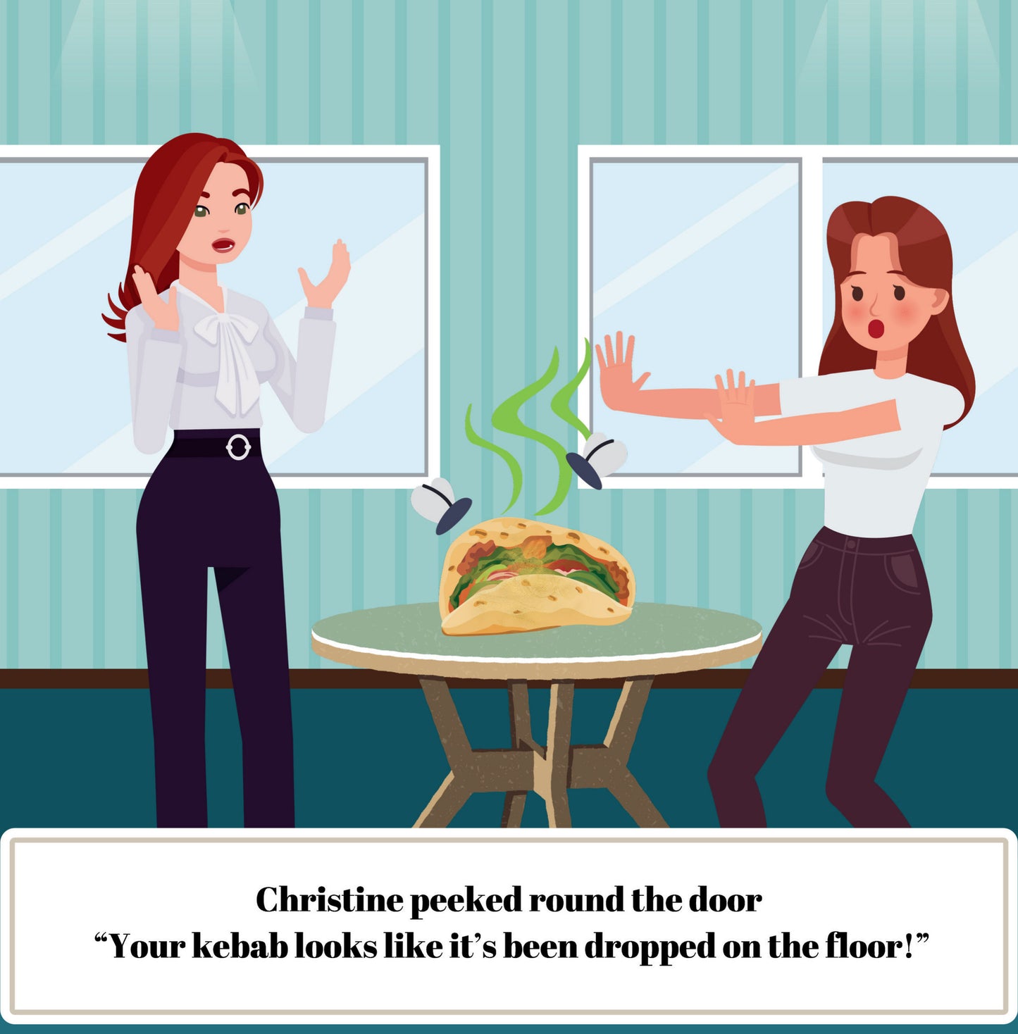 Interior page from Kelly's Kebab by Jen Jenivive