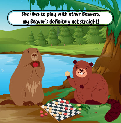 Interior page from My Beaver Hates Wood by Jen Jenivive