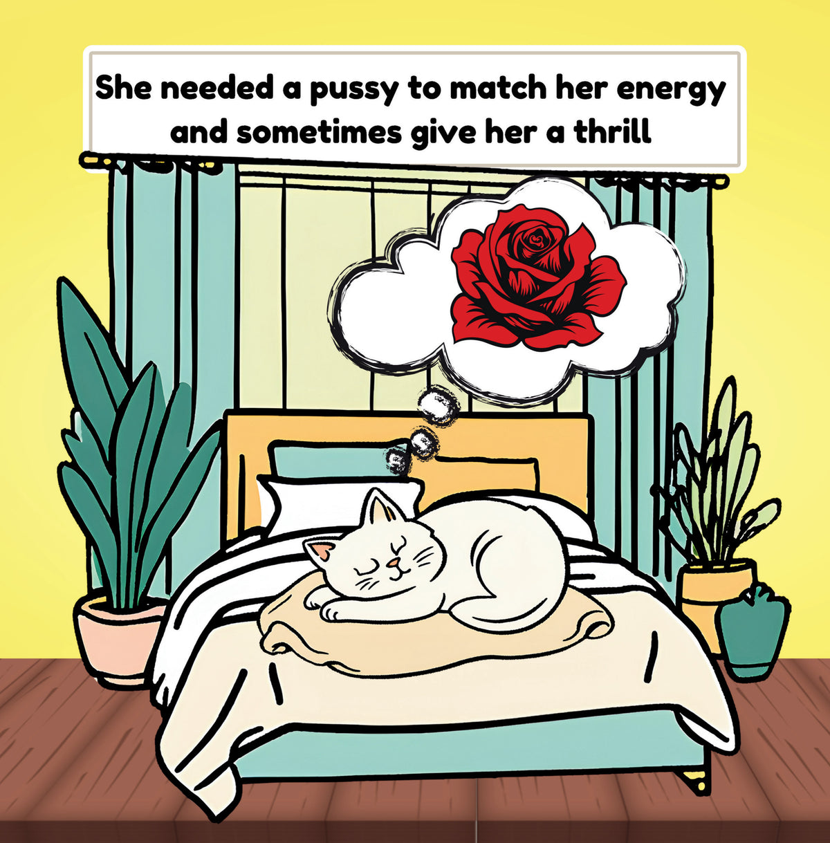 Interior page from My Pussycat Needs A Playmate by Jen Jenivive