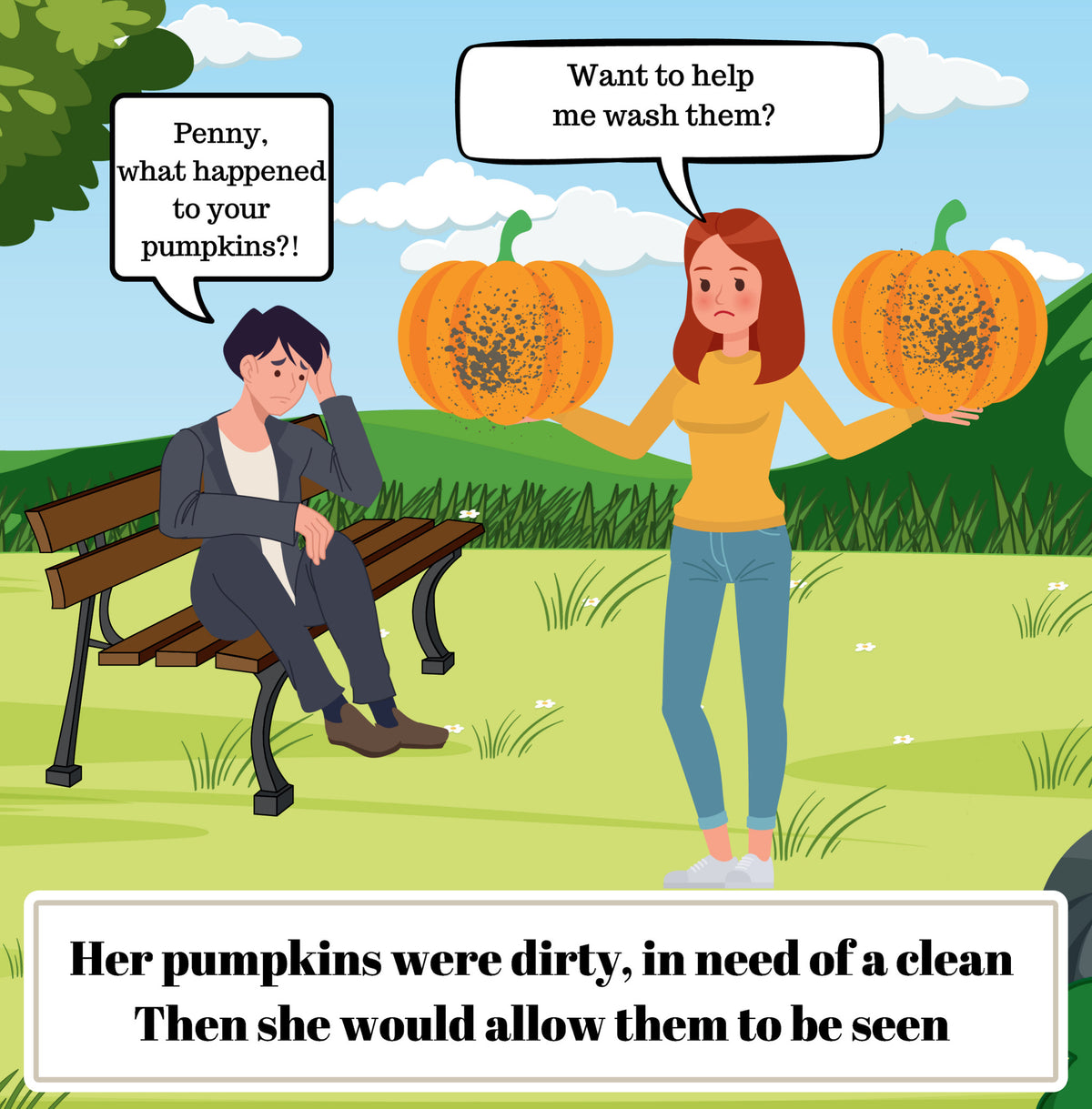 Interior page from Penny's Pumpkins by Jen Jenivive