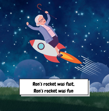 Interior page from Ron's Rocket by Jen Jenivive