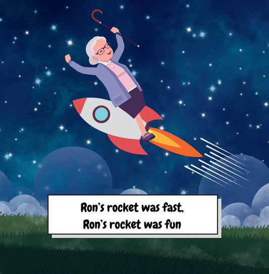 Interior page from Ron's Rocket by Jen Jenivive