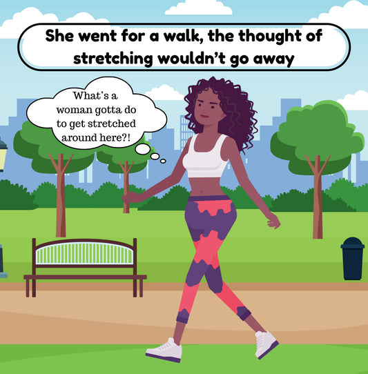 Interior page from Stretching by Jen Jenivive