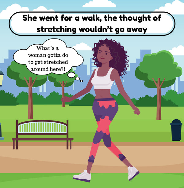 Interior page from Stretching by Jen Jenivive