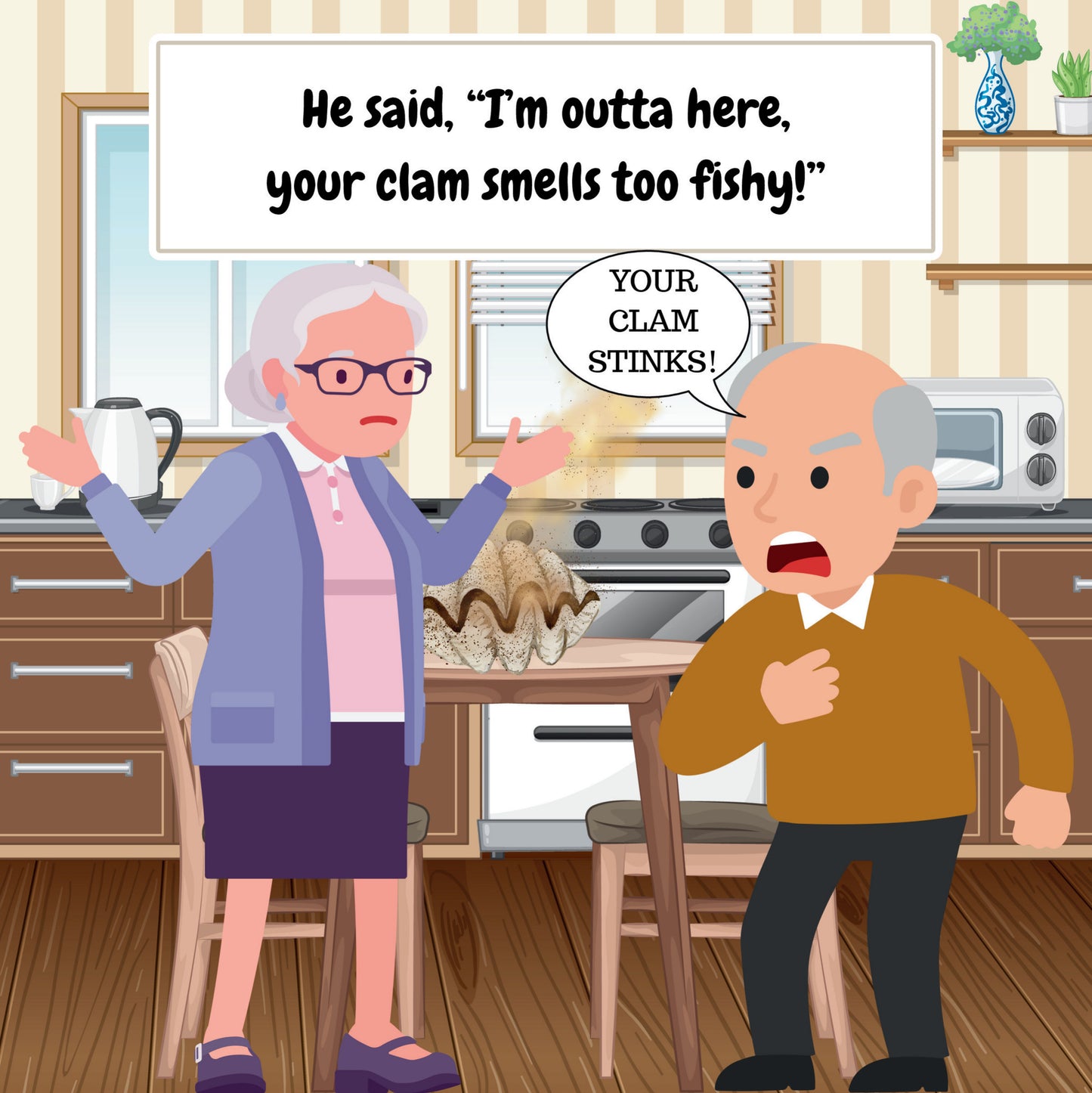 Interior page from The Dusty Clam by Jen Jenivive