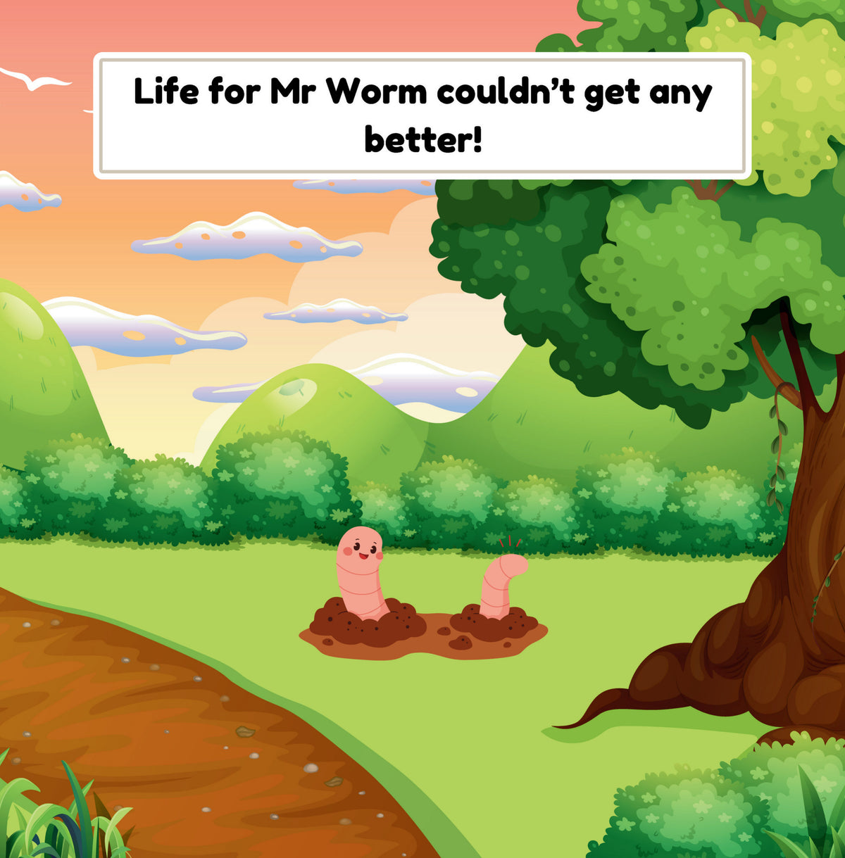 Interior page from The Lonely Little Worm by Jen Jenivive