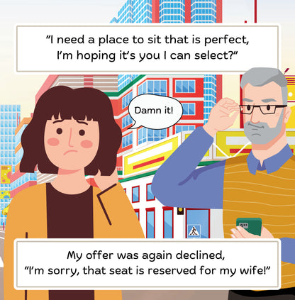 Interior page from Where Can I Sit? by Jen Jenivive