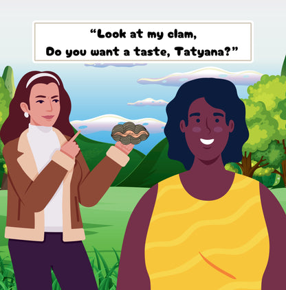 Interior page from Will You Eat My Clam? by Jen Jenivive